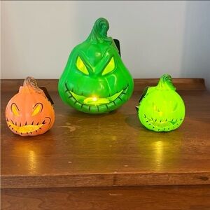 New! Nightmare Before Christmas Light Up Pumpkins.Oogie